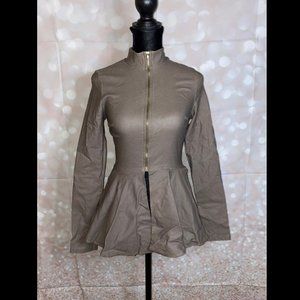 LEATHER FLARE BLAZER JACKET